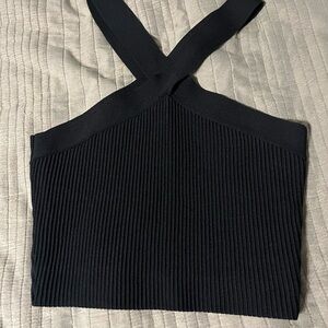 Black Ribbed Women's Top